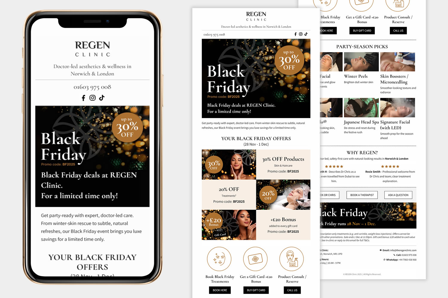 REGEN Clinic email newsletter design