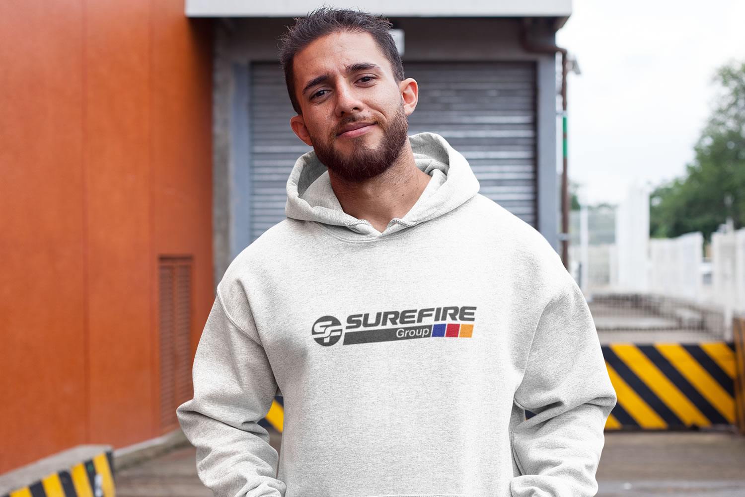 Surefire logo mockup - branded clothing