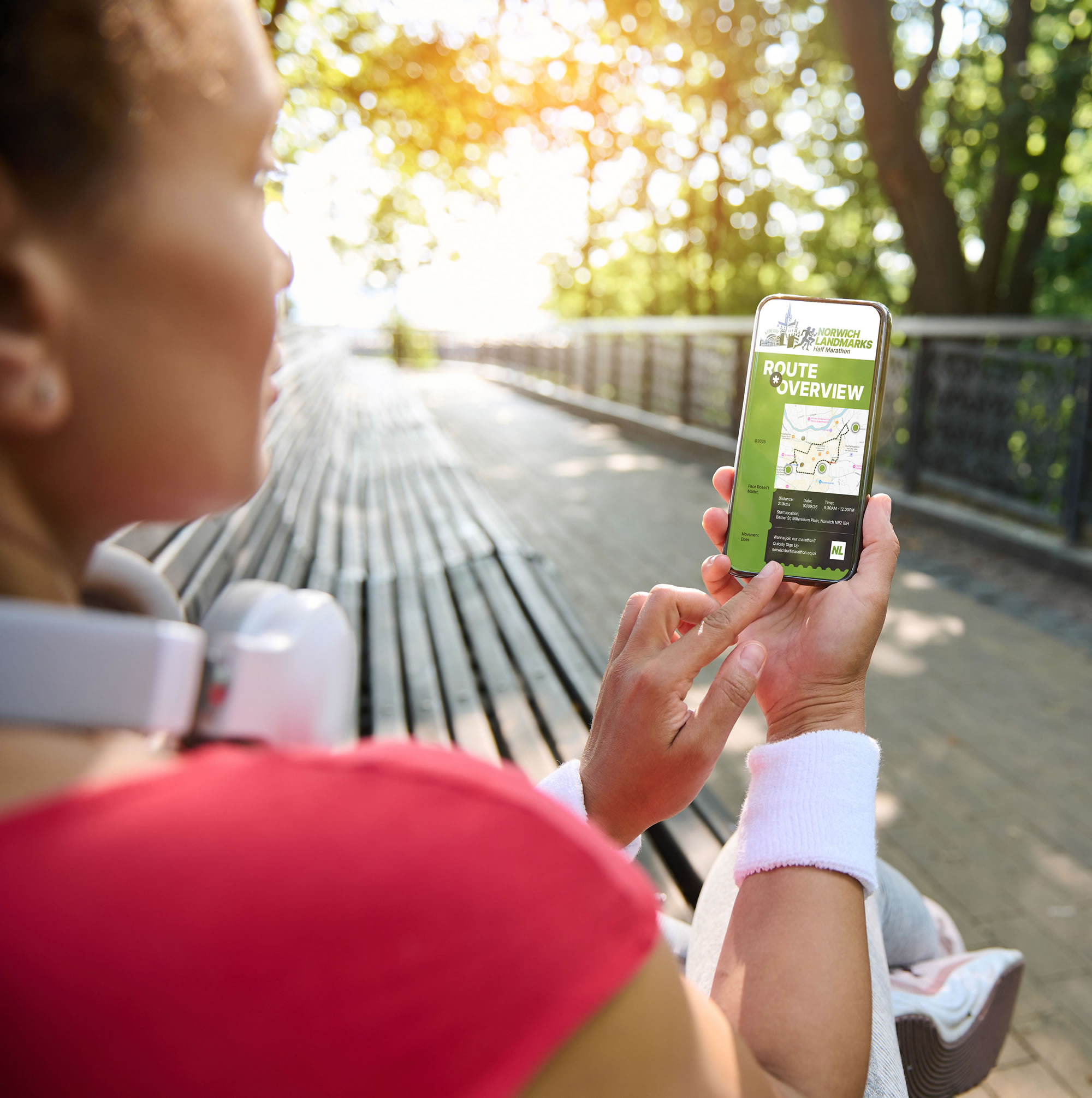 Norwich Landmarks half marathon app mockup