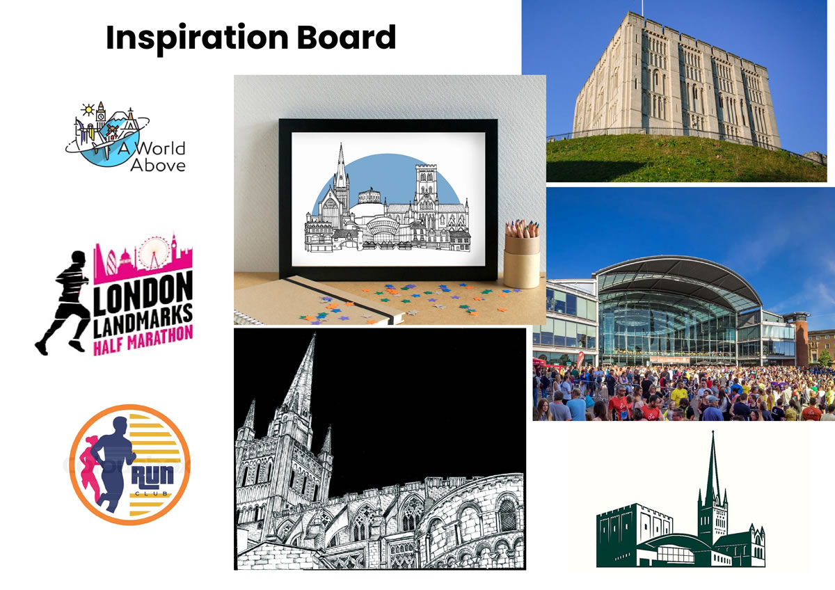 inspiration-board-EPIC Inspiration board for EPIC marathon logo design