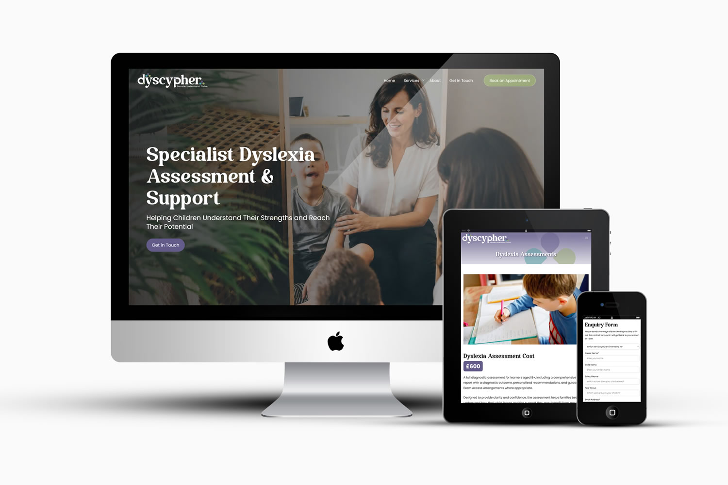Dyscypher responsive website