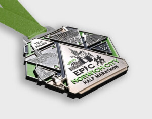 EPIC Norwich City Half Marathon medal mockup