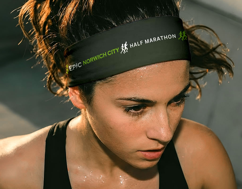 EPIC Norwich City Half Marathon headband mockup