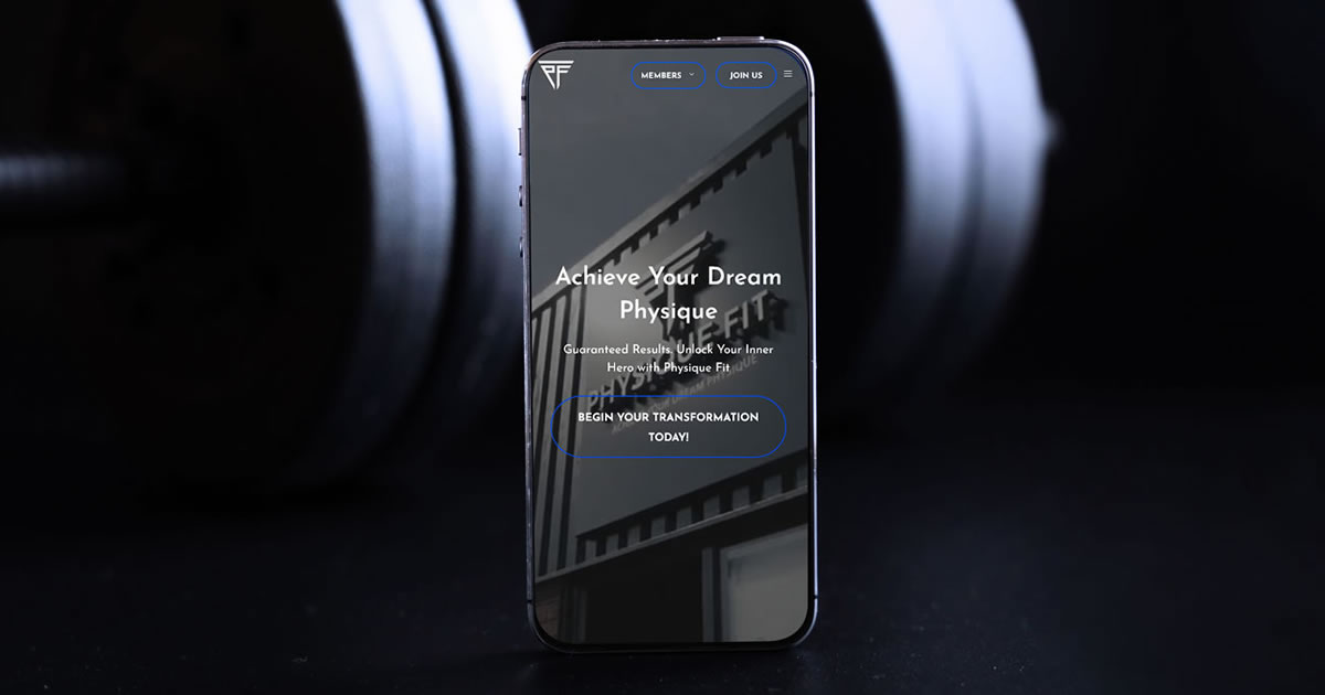 Physique Fit website on mobile phone